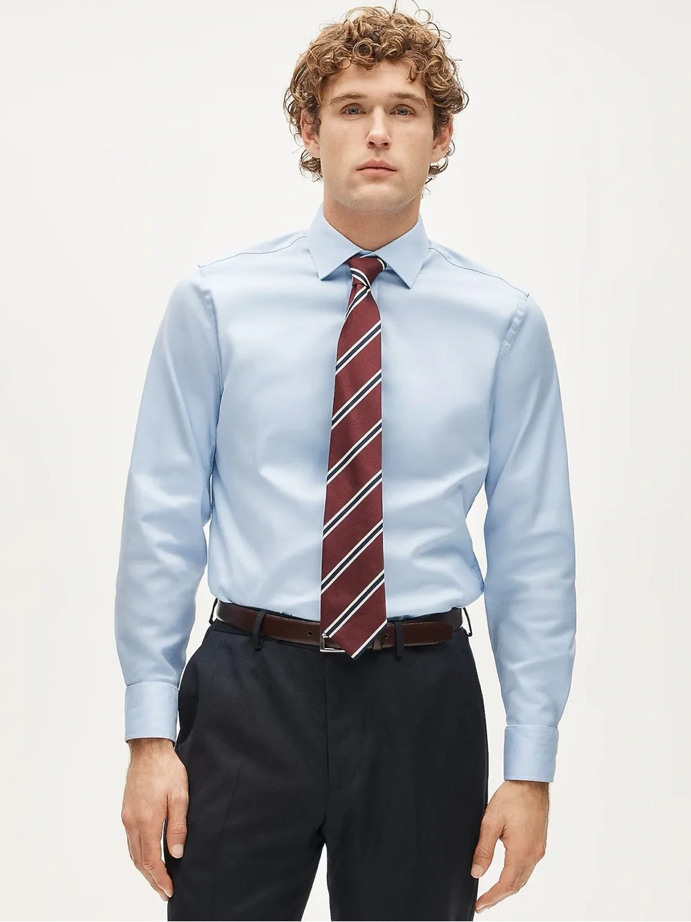 J. CREW Bowery Slim Performance Stretch Dress Shirt in Blue Size L CA351
